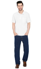 Men's Short Sleeve Polo Shirt — Pique Knit Cotton Blend with Chest Pocket