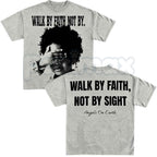 Walk By Faith Not By Sight T-Shirt – Christian Inspirational Cross Graphic Tee, Religious Faith-Based Unisex Cotton Shirt