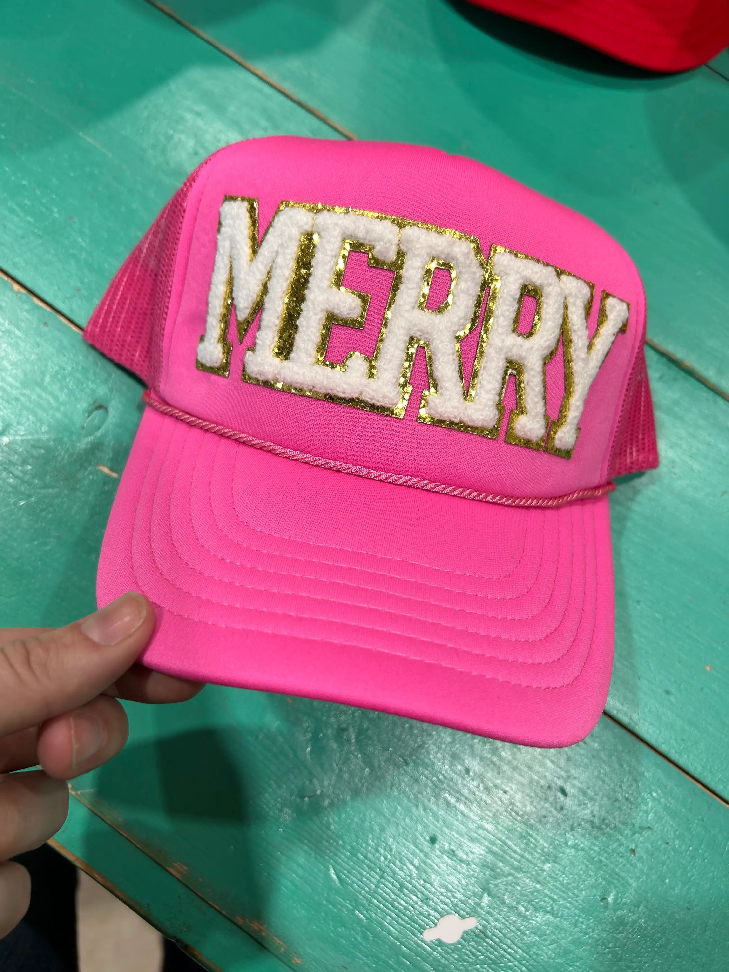 White Chenille Merry Trucker