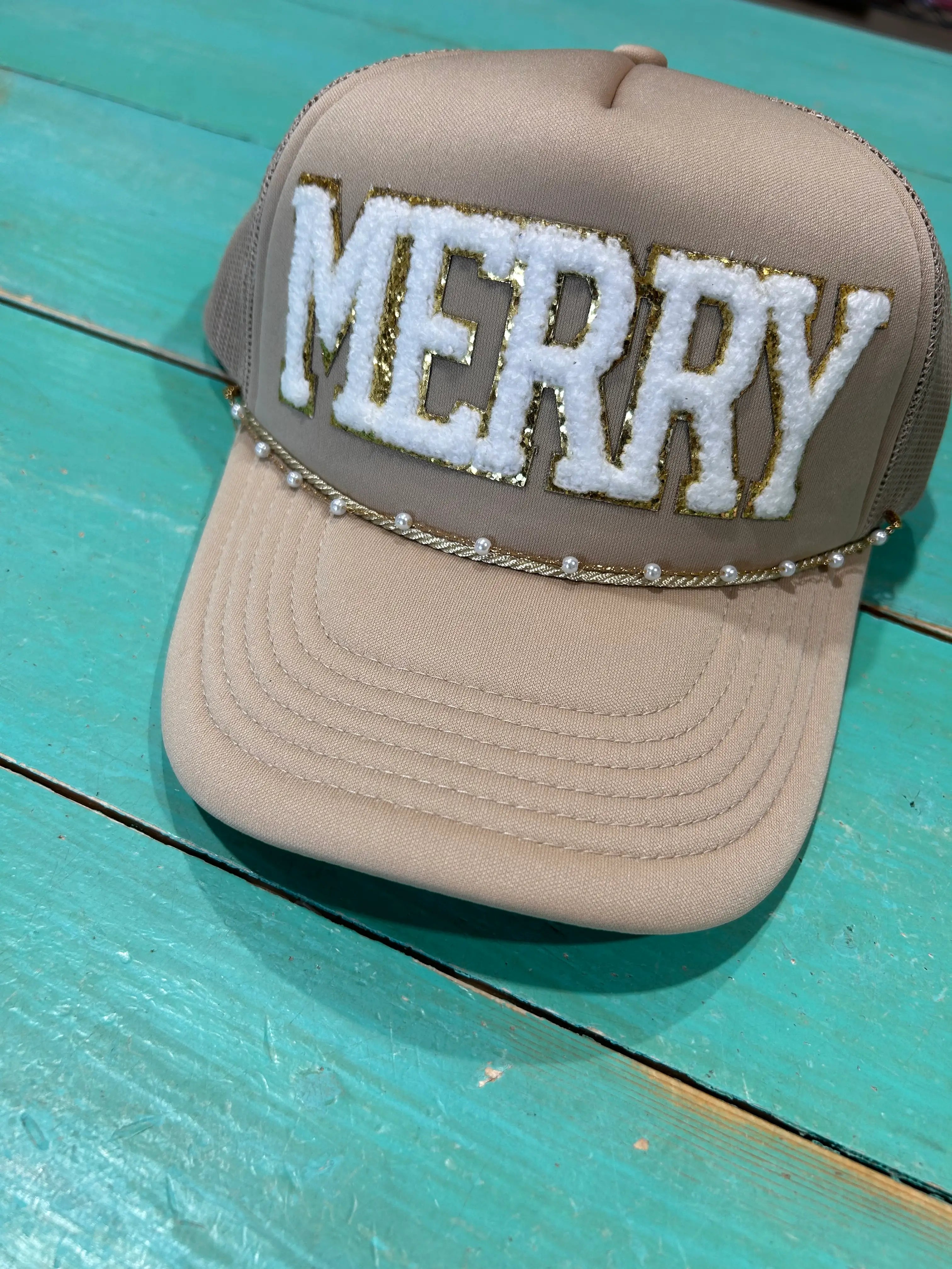 White Chenille Merry Trucker