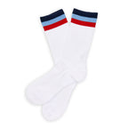 White 3 Stripe Casual Crew Socks