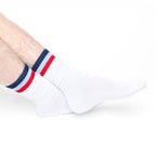 White 3 Stripe Casual Crew Socks