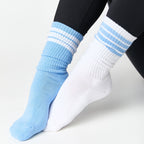 Powder/White 4 Stripe Casual Socks