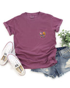 Wildflowers Bouquet Comfort Colors Pocket T-Shirt – Botanical Nature Camping Hiking Plant Graphic Tee
