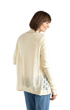 Women's Open Front Pointelle Shrug — Curved Hem Soft Acrylic