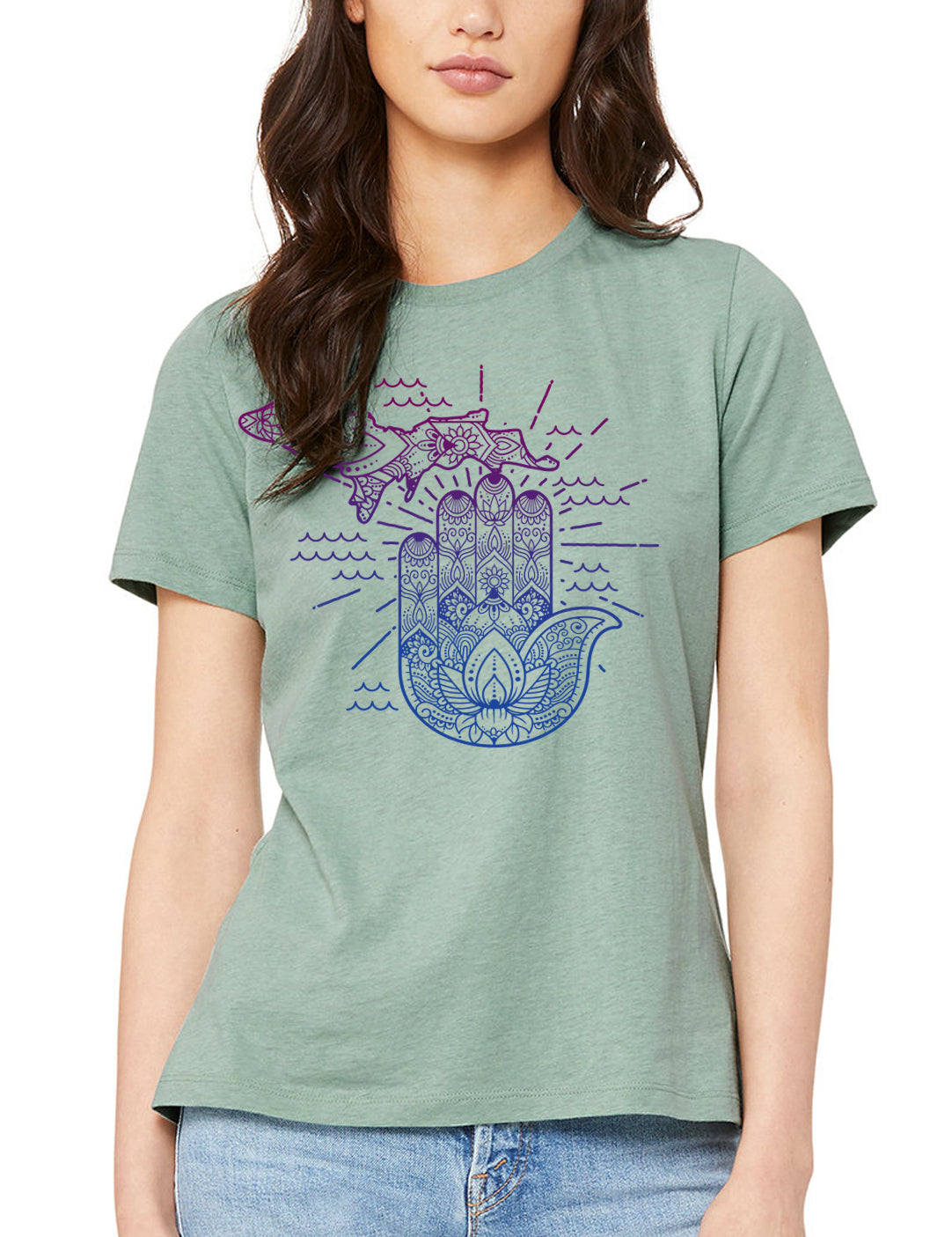 Yoga Hand - Women's - Heather Dusty Blue