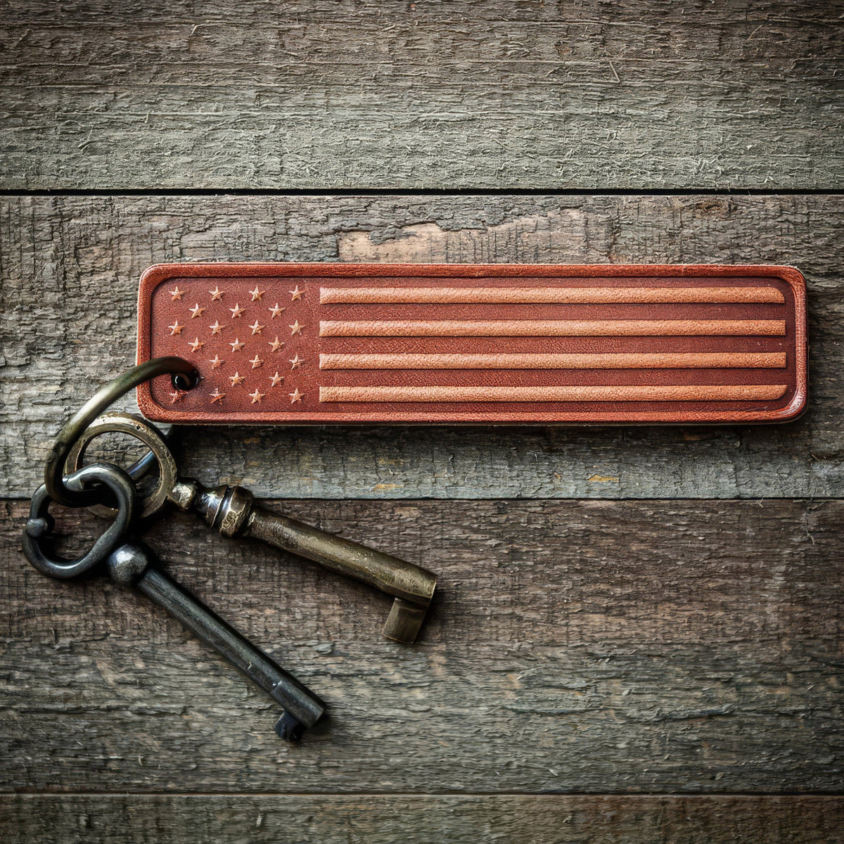 Leather American Flag Keychain from America The Beautiful®