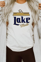 Lake Mode Beer Can Summer Vacation Graphic Tee T-Shirt