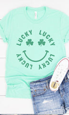 Retro Lucky Smiley Graphic Tee T-Shirt