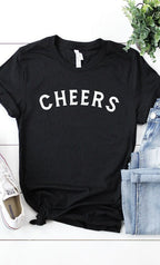 Distressed Cheers Graphic Tee T-Shirt PLUS