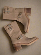 Oasis Society Rider Block Heel Boots with Buckles, Taupe