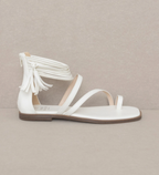 Oasis Society - Abril White Strappy Ankle Wrap Sandals