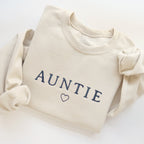 Custom Embroidered Auntie Sweatshirt with Heart