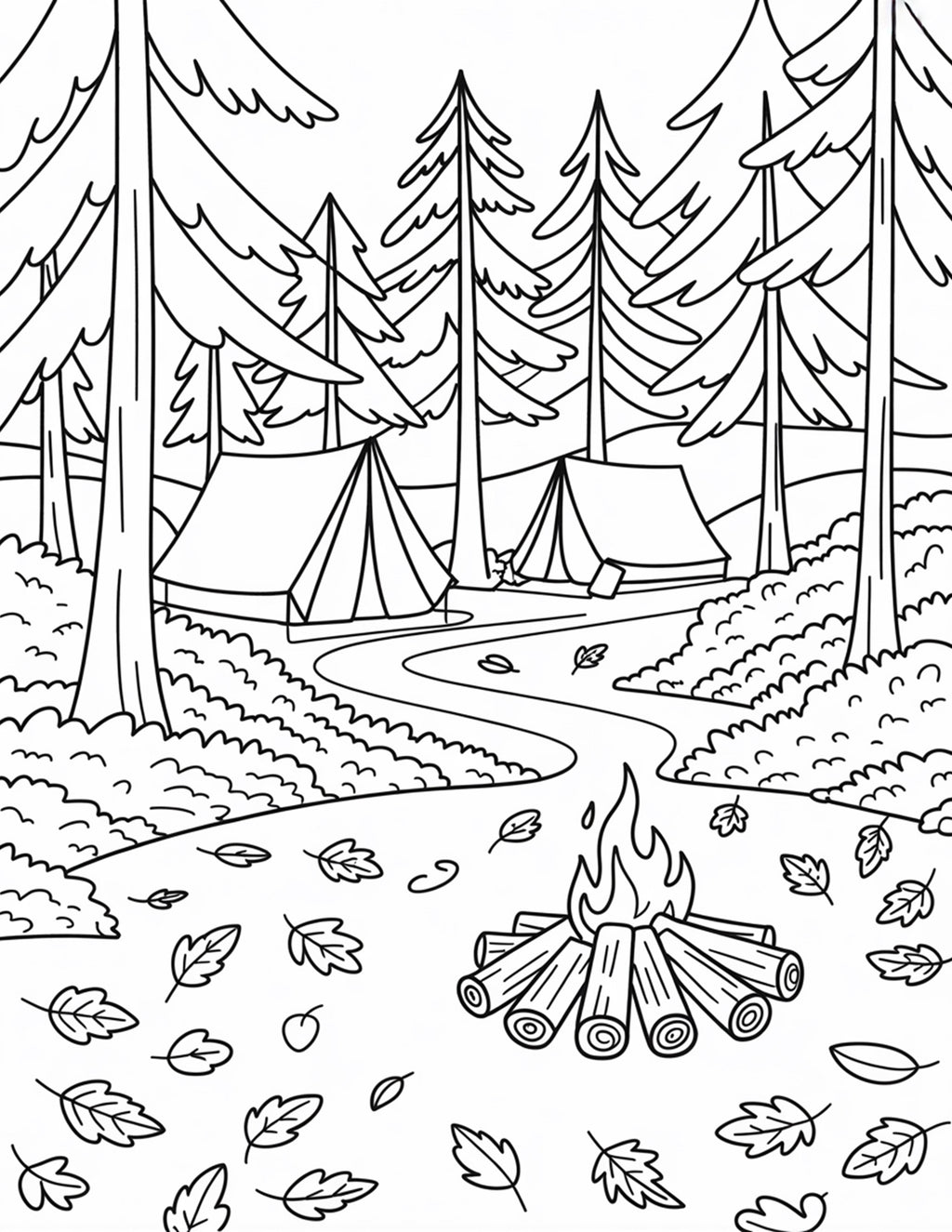Autumn Landscapes Coloring Book – 150 Pages (Digital Download PDF)