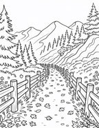 Autumn Landscapes Coloring Book – 150 Pages (Digital Download PDF)