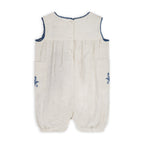 Azurea Linen Embroidery Romper