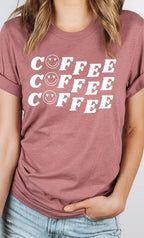 Smiley Coffee Graphic Tee T-Shirt