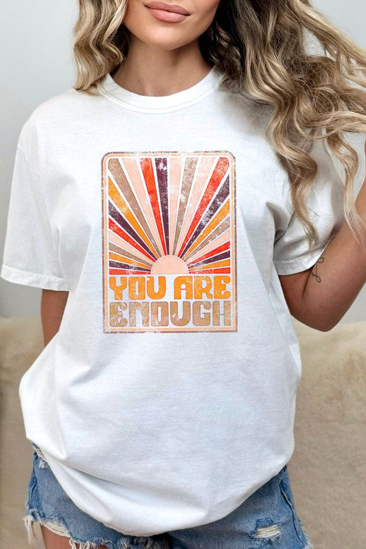 Sunrise You Are Enough Comfort Colors Graphic Tee T-Shirt