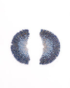 Beaded Handwoven Ginkgo Leaf Stud Earrings