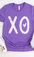 Distressed XOXO Heart Graphic Tee T-Shirt