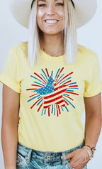 Retro Patriotic Star Graphic Tee T-Shirt