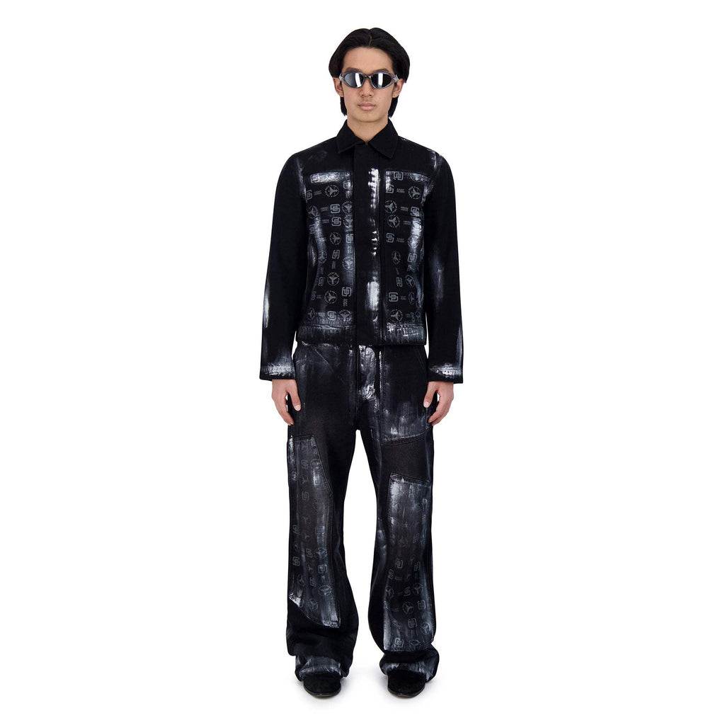COATING DENIM PANTS BLK/SIL