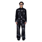 COATING DENIM PANTS BLK/SIL