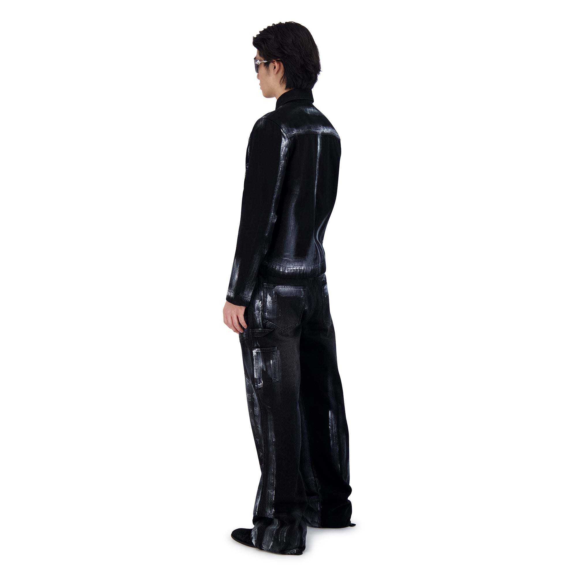 COATING DENIM PANTS BLK/SIL