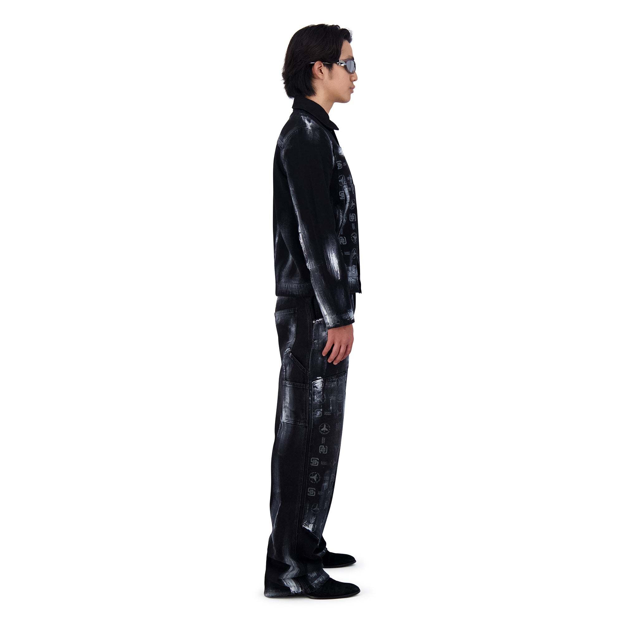 COATING DENIM PANTS BLK/SIL