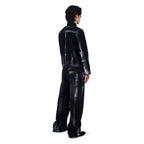 COATING DENIM PANTS BLK/SIL