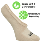 Super Low Cut No Show Bamboo Rayon Socks - 4 Pair
