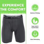 Men's 6" Inseam Bamboo Rayon Boxer Briefs - 4 Pack