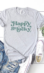 Vintage Happy Go Lucky Graphic Tee T-Shirt PLUS