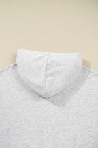 Light Grey Camouflage Patchwork Asymmetric Sleeve Plus Size Hoodie
