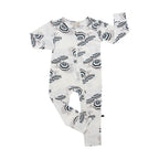 Amalfi Coast Beach Umbrella Black and White Zippered Romper