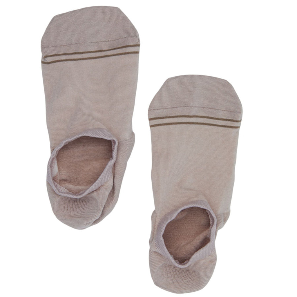 Beige No Show Socks- 3 Pack