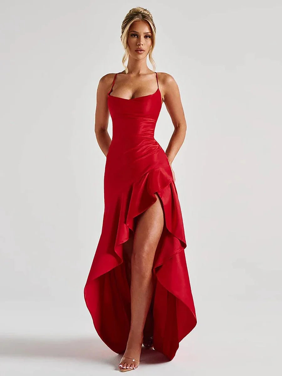 Bethany Backless Ruffles Irregular Dress Summer