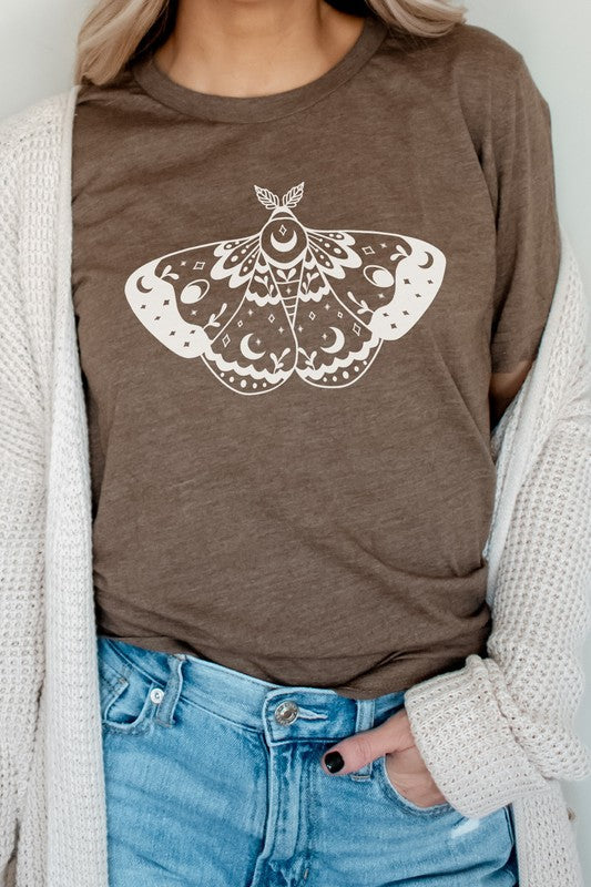 Ornamental Luna Moth Summer Night Graphic Tee T-Shirt