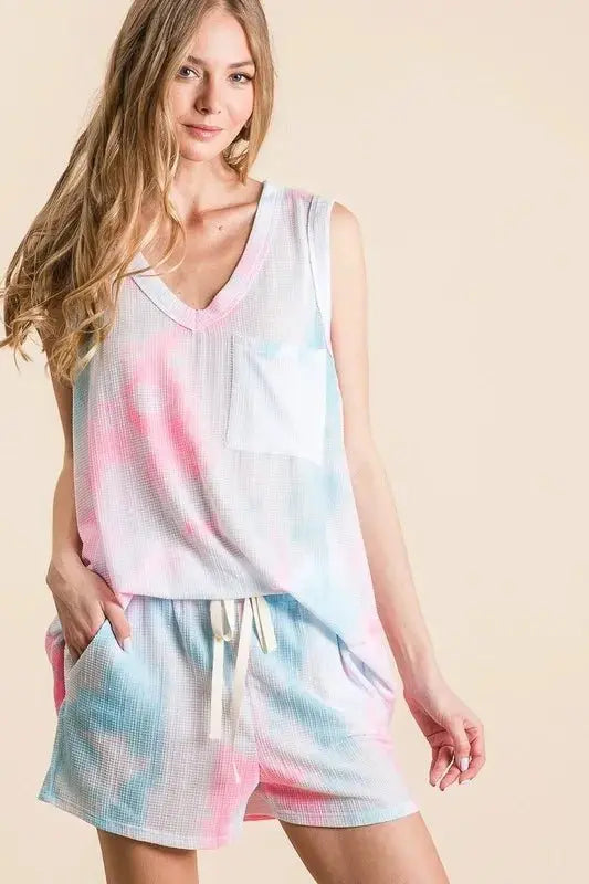 Women's Loungewear Set Knit Loungewear Set - Tie Dye Soft & Comfy - Women's Two Piece