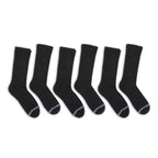 Black Casual Crew Socks 6-Pack