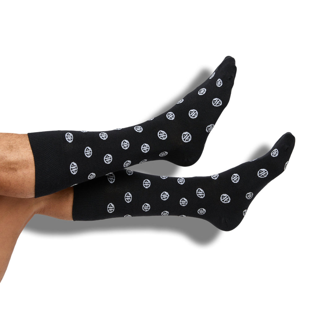 Black Sip Dots Dress Socks