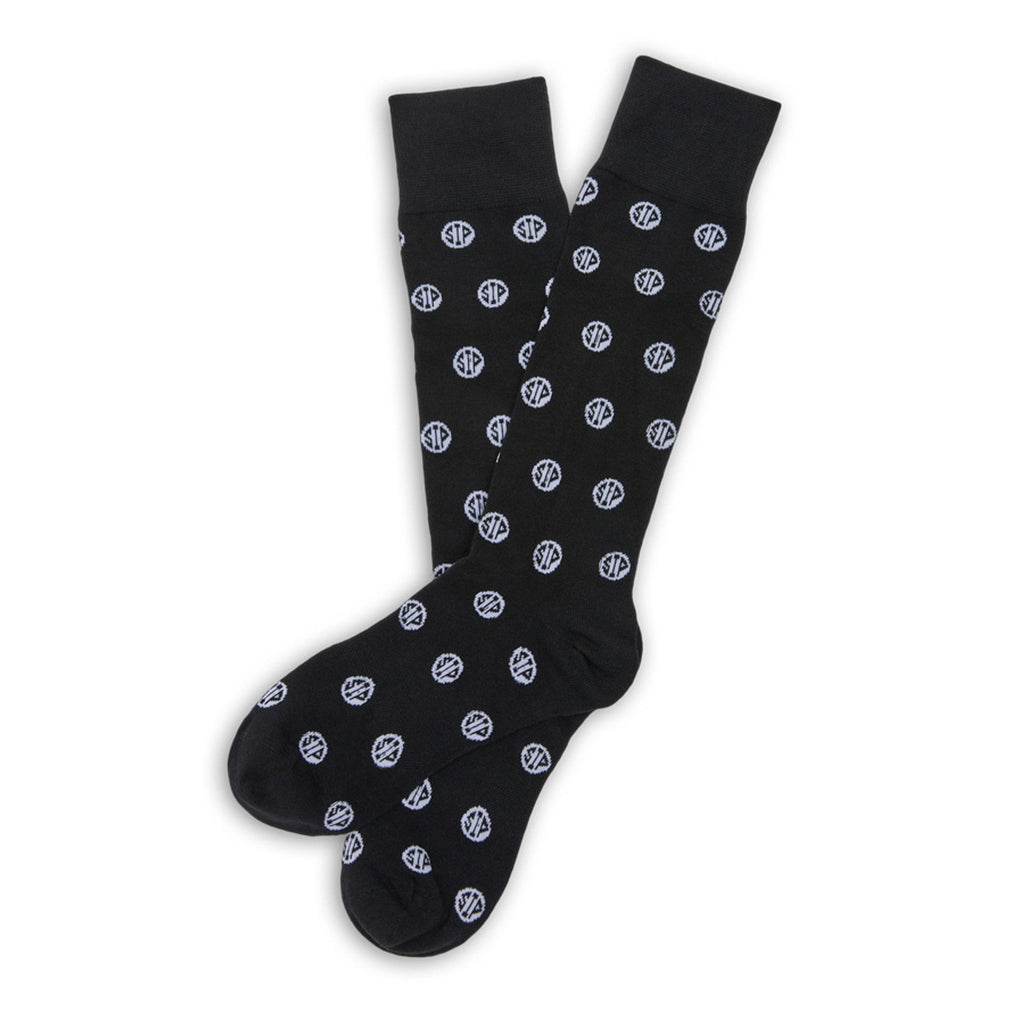 Black Sip Dots Dress Socks