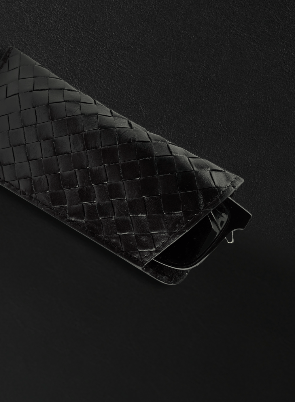Woven Sunglass Case Black