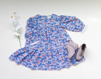 Blue Printed Flared Dress