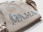 Blue Floral Boy Mama Embroidered Sweatshirt