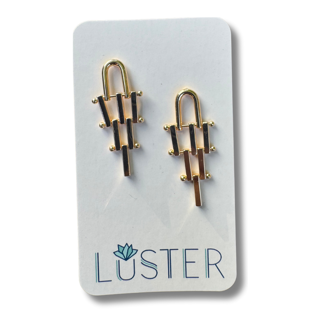 Brass Interlocked Dangle Earrings