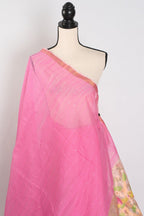 Bristi: Pink & Gold Muslin Cotton Jamdani Saree | Hand-Inspired Sequin Weaving