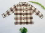 Brown Plaid Boy's Shirt