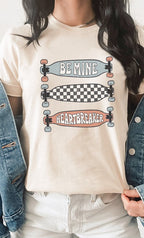 Be Mine Heartbreaker Skateboard Graphic Tee T-Shirt