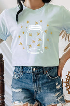 Fireflies in a Jar Glow Summer Nights Graphic Tee T-Shirt